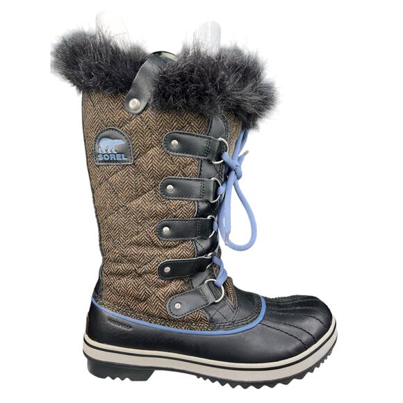 Sorel Women’s Tofino II Herringbone Brown Winter Boots Size US 8 - Picture 1 of 10